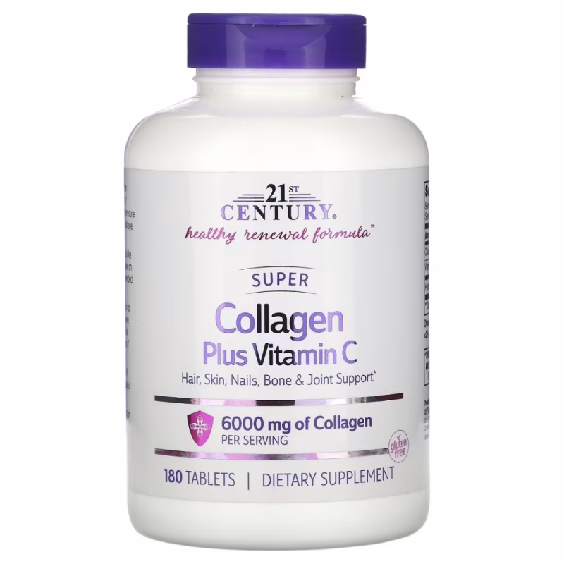 Витамин 21st Century Супер Коллаген с витамином C, 6000 мг, Super Collagen Plus Vitamin C, 180 (CEN-22424)