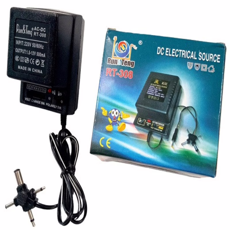 Универсальный блок питания SA-308, DC 1.5–12V, 500mA, с регулировкой напряжения