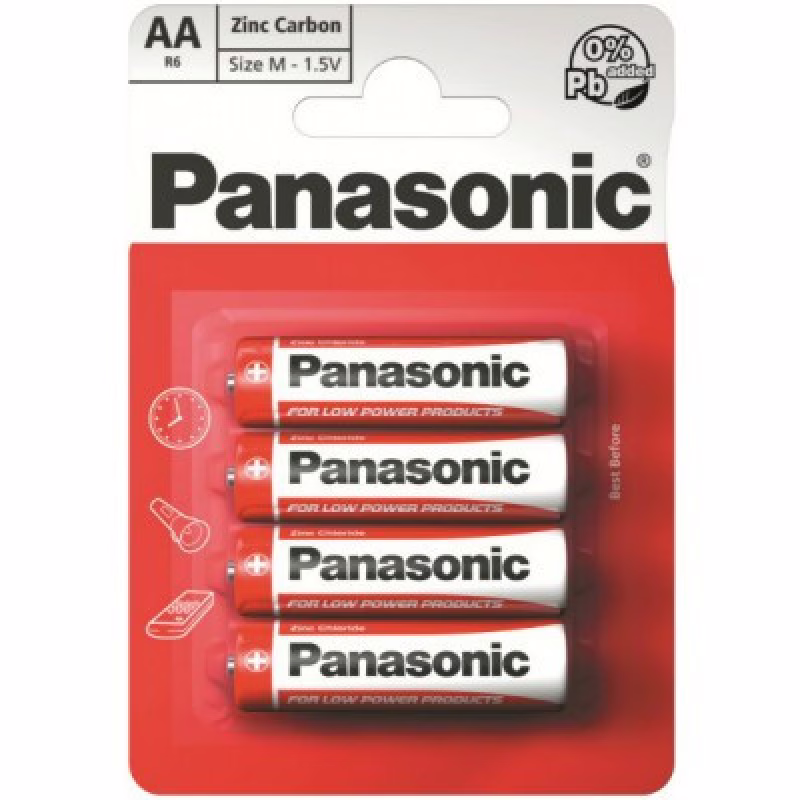 Батарейка Panasonic R6 (AA) солевая (спайка 8 шт.)