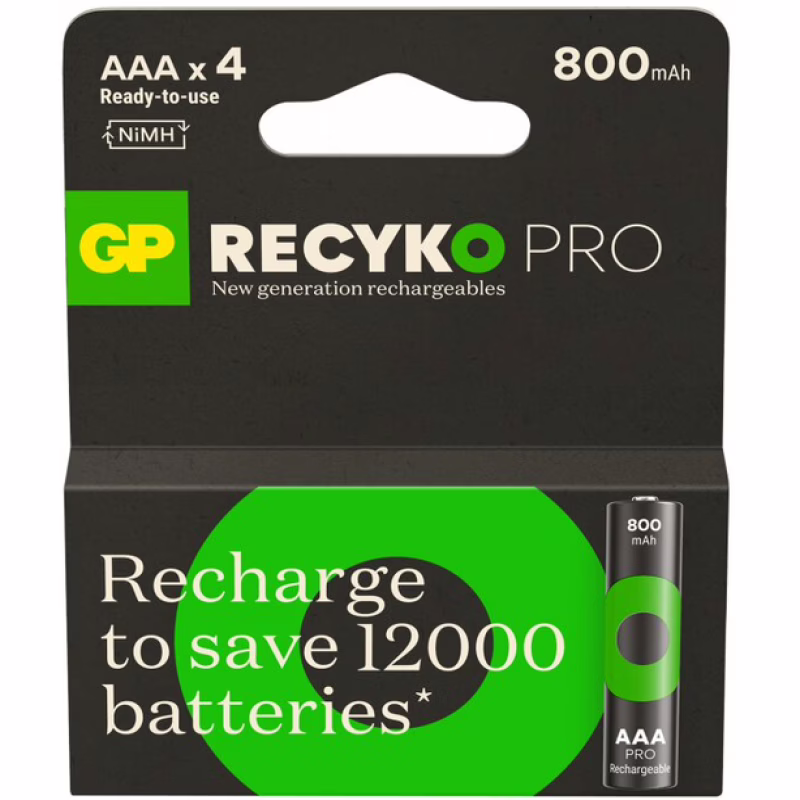 Аккумулятор GP ReCyko Pro AAA (R03) Ni-MH 800mAh 1.2V (4 шт.)