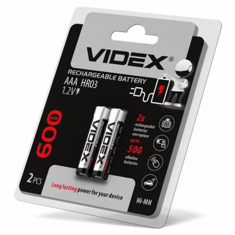 Аккумулятор VIDEX HR03 AAA Ni-MH 600mAh 1.2V 1 шт.