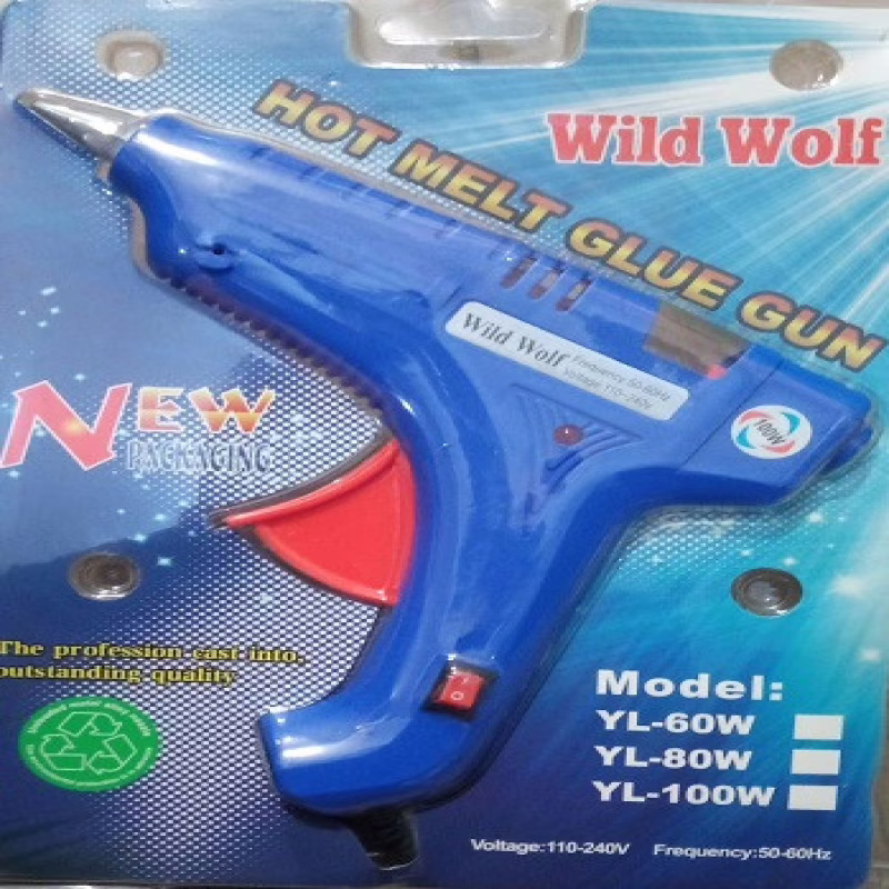 Клеевой пистолет Wild Wolf YL-100W, 100W, под клеевые стержни 11 мм, синий