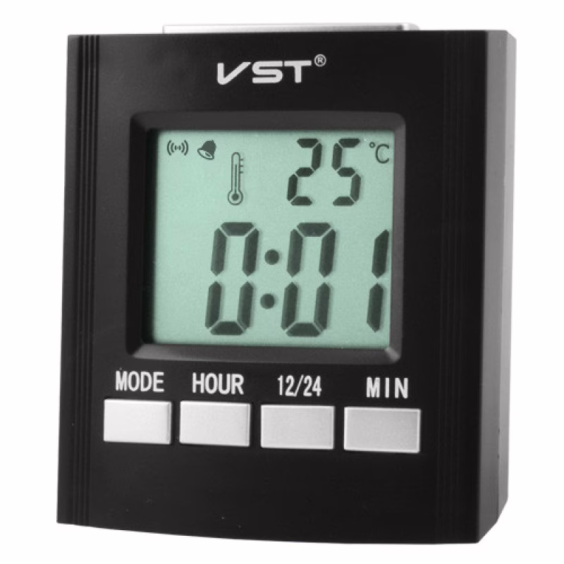Электронные часы VST-7027C, температура, голосовое управление, 2×AA