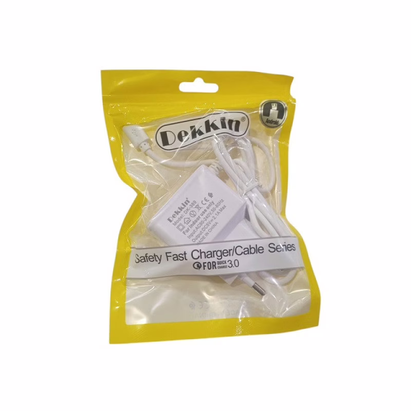 Сетевое зарядное устройство Dekkin DK-389, 5V, 2A, USB + кабель Micro-USB