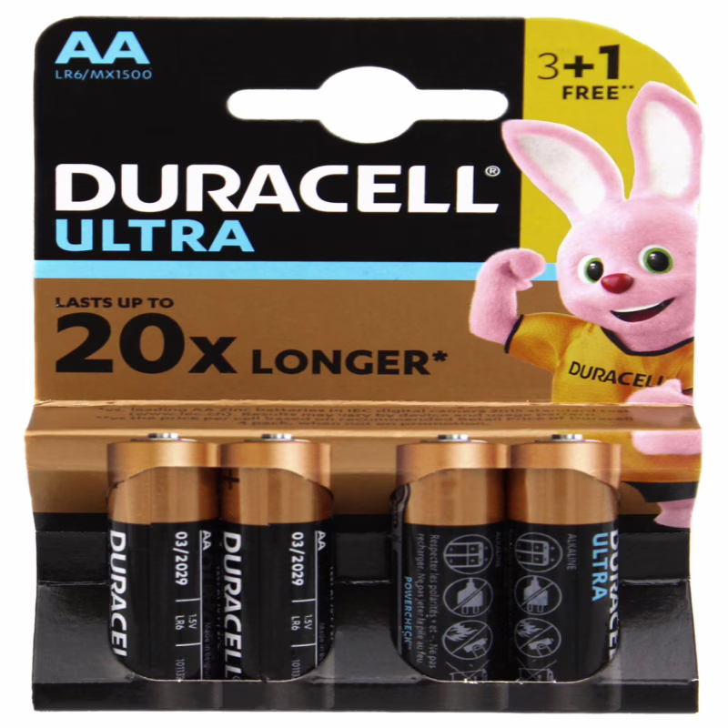 Батарейка Duracell Ultra LR6 (AA) Alkaline (блистер 4 шт.)