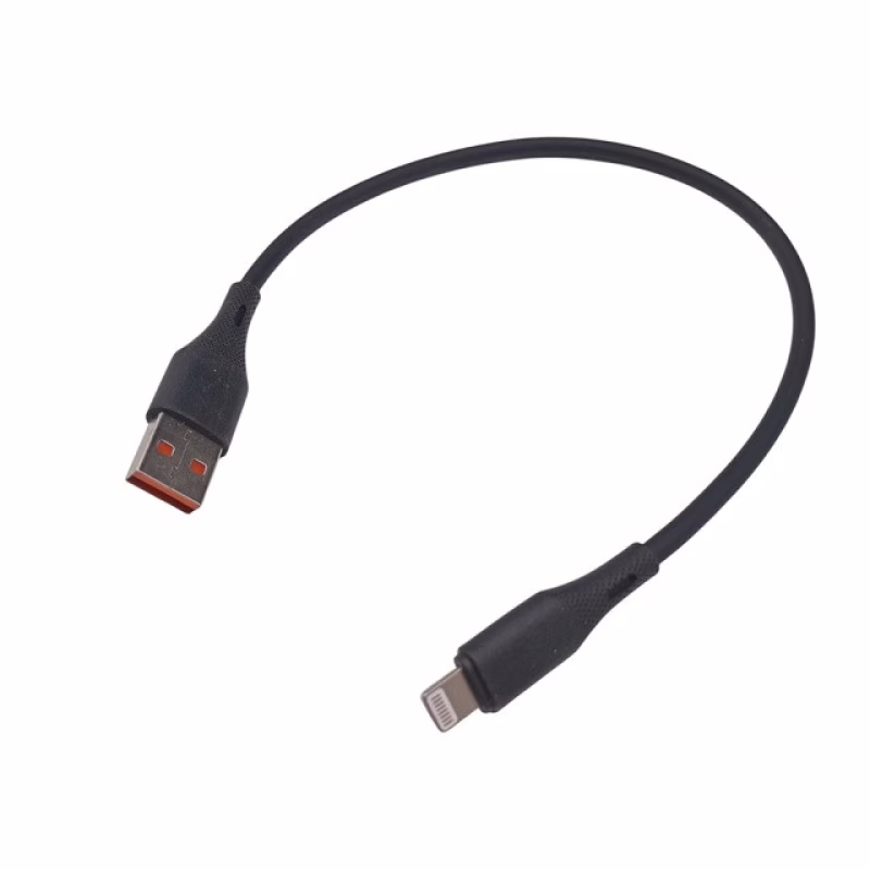 Кабель USB - Lightning iPhone короткий / Силиконовый / 30см