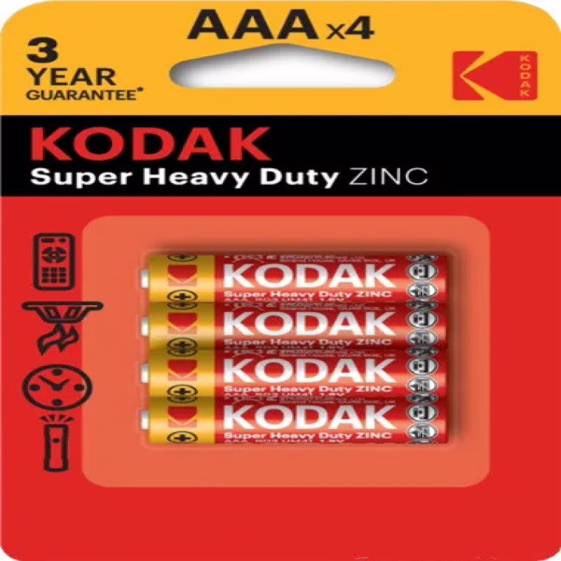 Батарейка KODAK Super Heavy Duty R3/AAA соляна Блістер 4шт