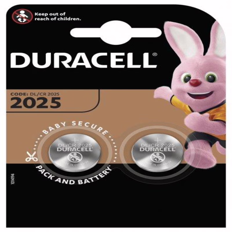 Батарейки-таблетки Duracell CR2025 / 3V блістер 2 шт.