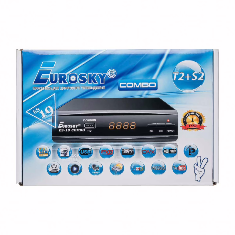 Комбинированный ресивер Eurosky ES-19 HD Combo DVB-S2/T2/C (гарантия 1 год)