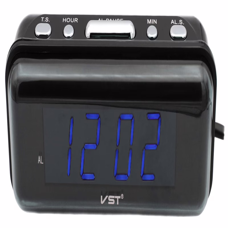 Электронные часы VST-738, 220V, синяя подсветка