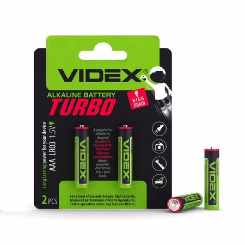 Батарейка Videx Turbo LR3 (AAA) Alkaline (блистер)