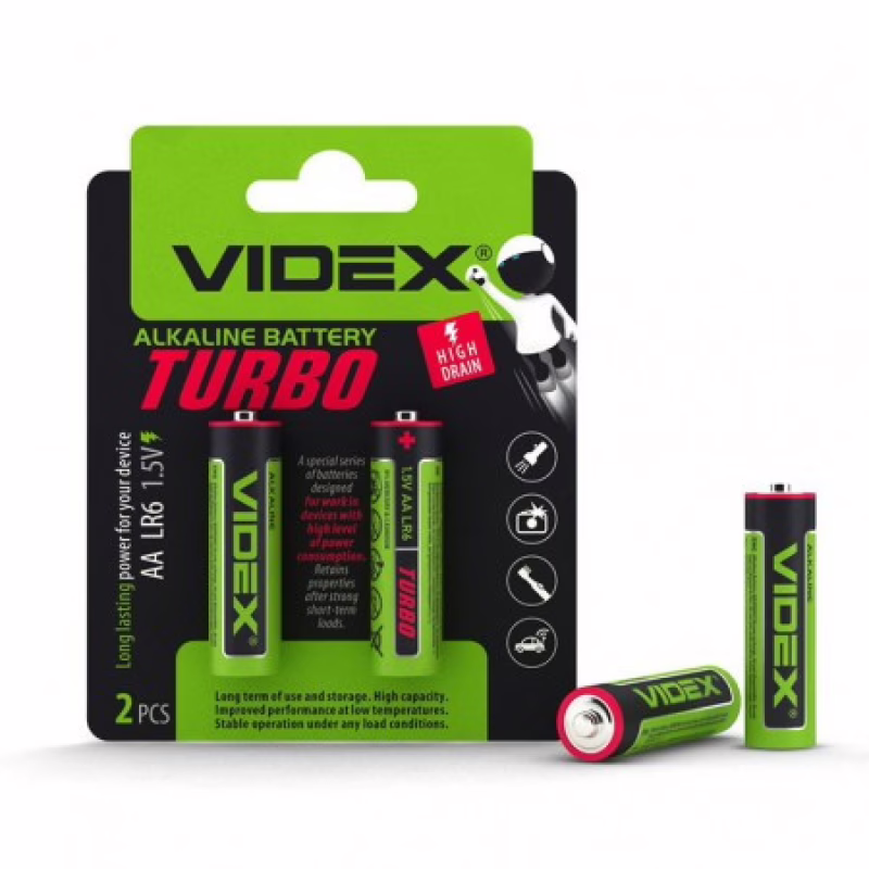 Батарейка Videx TURBO LR6/AA / Alkaline / блистер