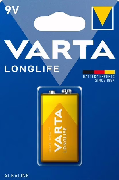 Батарейка Varta Longlife Крона 6F22 / 9V / Лужна