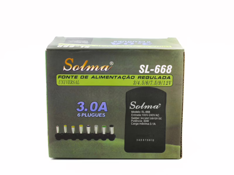 Блок живлення імпульсний універсальний SL-668 3.0A/ 6 або 8 насадок - 3/4,5/6/7,5/9/12V - 1322