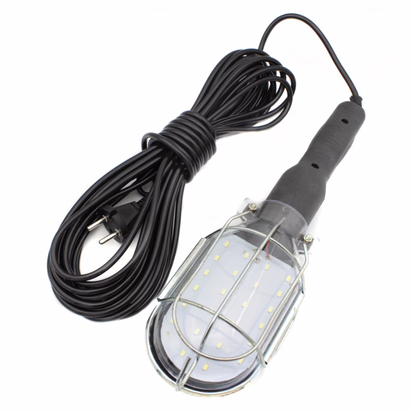 Светодиодная переносная лампа с удлинителем 24 COB LED, 10 м, чёрная