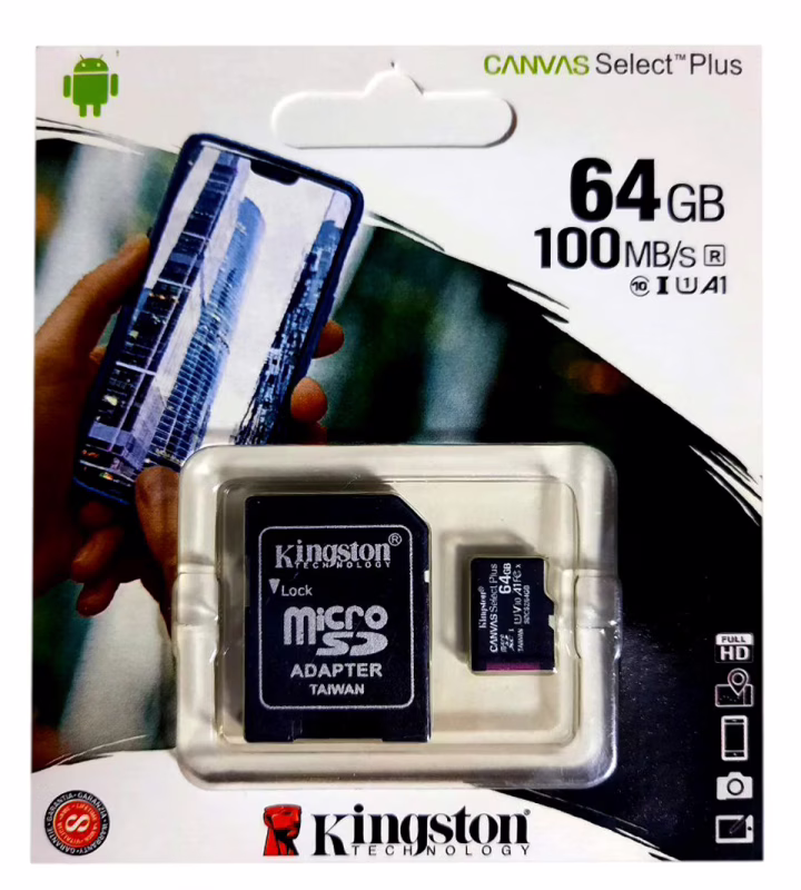 Карта памяти micro SDHC Kingston (UHS-3) 64GB class 10 (с адаптром) (Гарантия 3года)