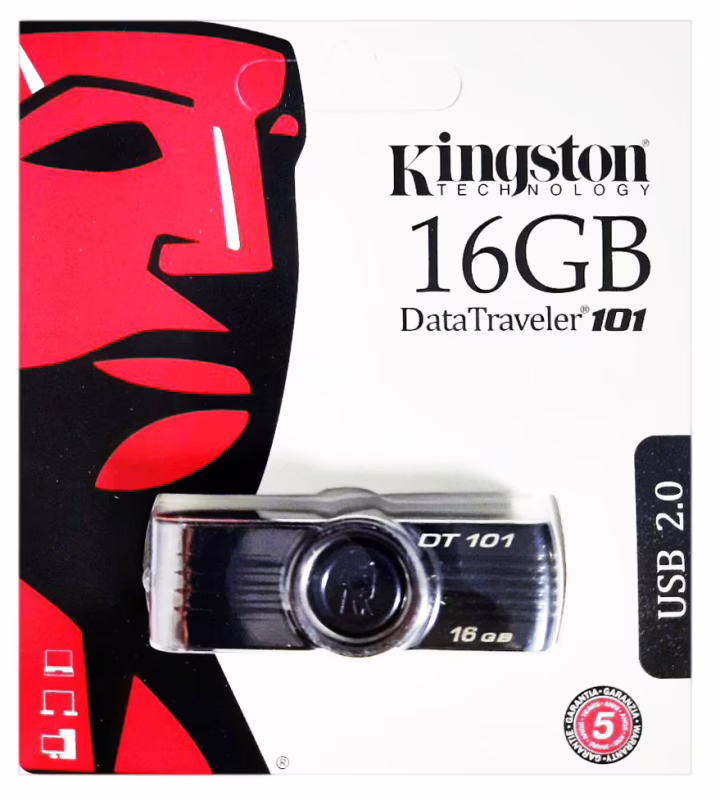 USB флеш накопичувач Kingston DT101 16Gb Black (DT101 G2) (Гарантія 3 роки)