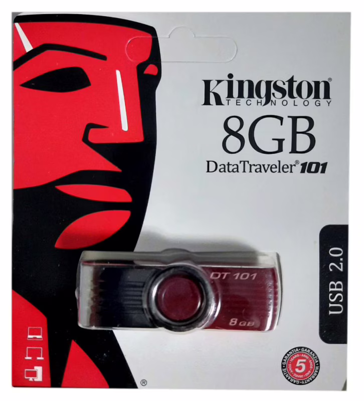USB флеш накопичувач Kingston DT101 8Gb Red (DT101 G2) (Гарантія 3 роки)