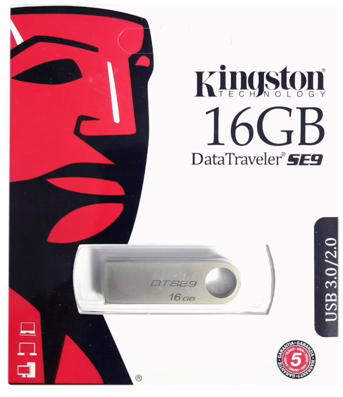 USB флеш накопичувач Kingston SE9 16Gb (DTSE9H) (Гарантія 3 роки)