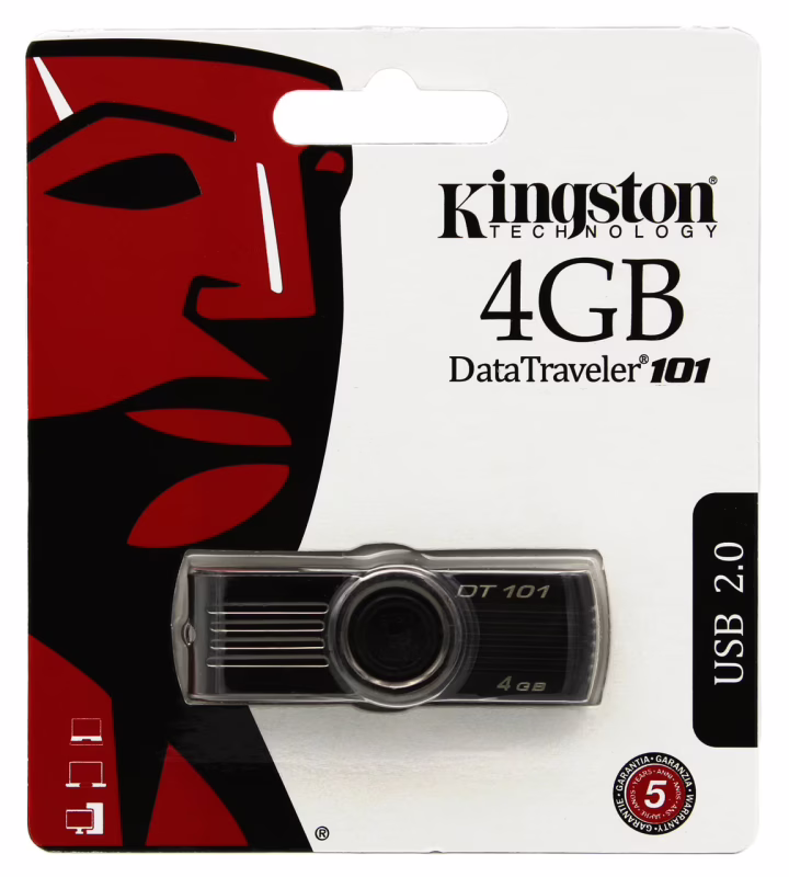 USB флеш накопичувач Kingston DT101 4Gb Black (DT101 G2) (Гарантія 3 роки)