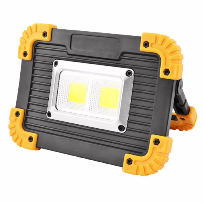 Светодиодный прожектор аккумуляторный L812-20W-2COB+1W, Micro-USB, 2×18650 / 3×AA, Power Bank