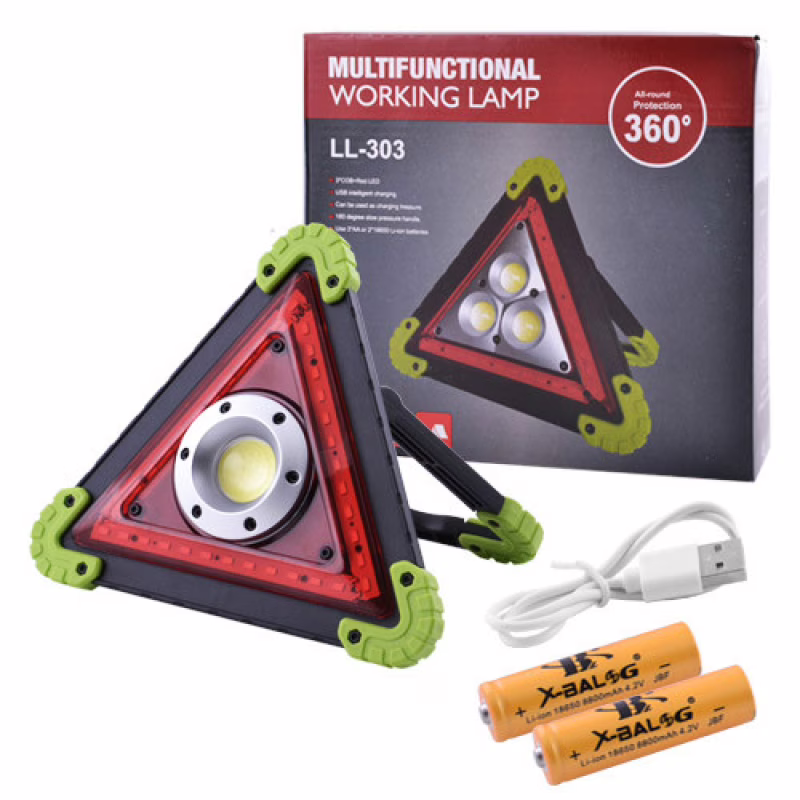 Светодиодный прожектор аккумуляторный LL-301 W837-COB+36SMD RED, Micro-USB, 2×18650