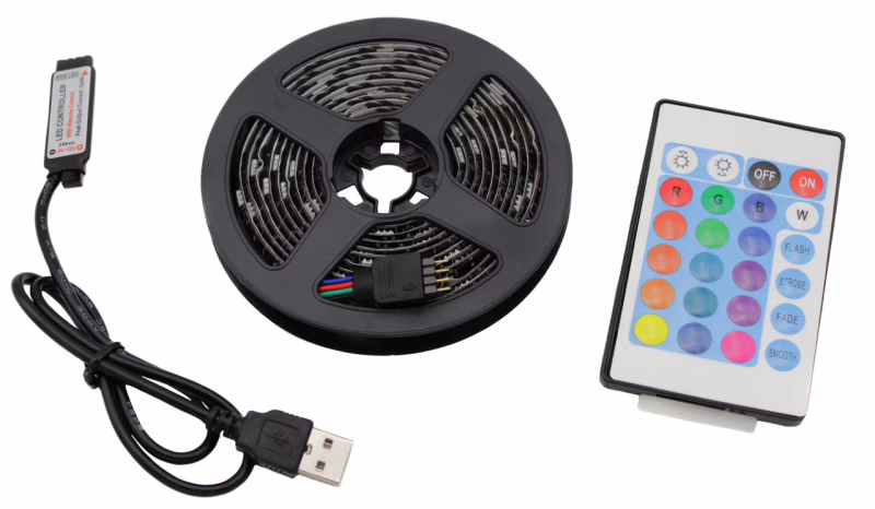 Светодиодная лента RGB USB 5050, 2 м (7572)