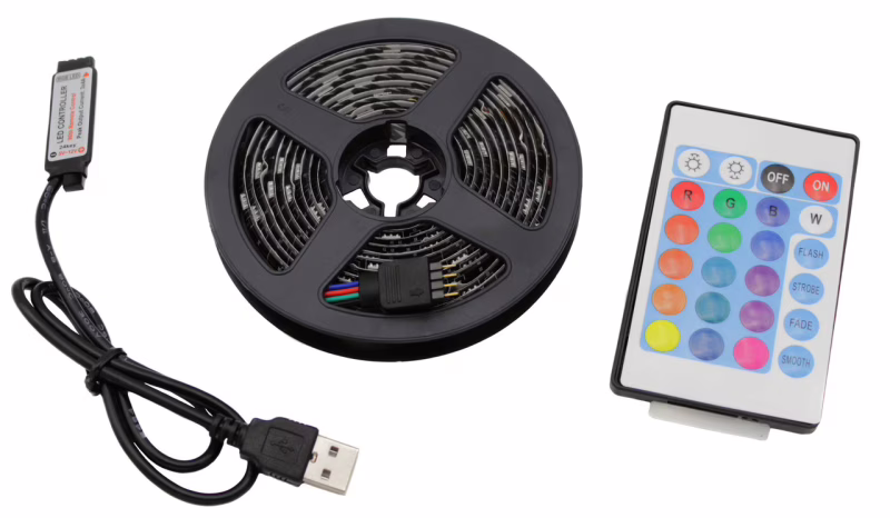 Світлодіодна стрічка RGB кольорова USB / 5050 / 7572 / 2 м