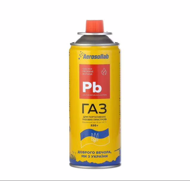 Газ для пальника / кемпінгу Aerosollab Pb GAS MIX Пропан бутан / 220г / -30 до +40