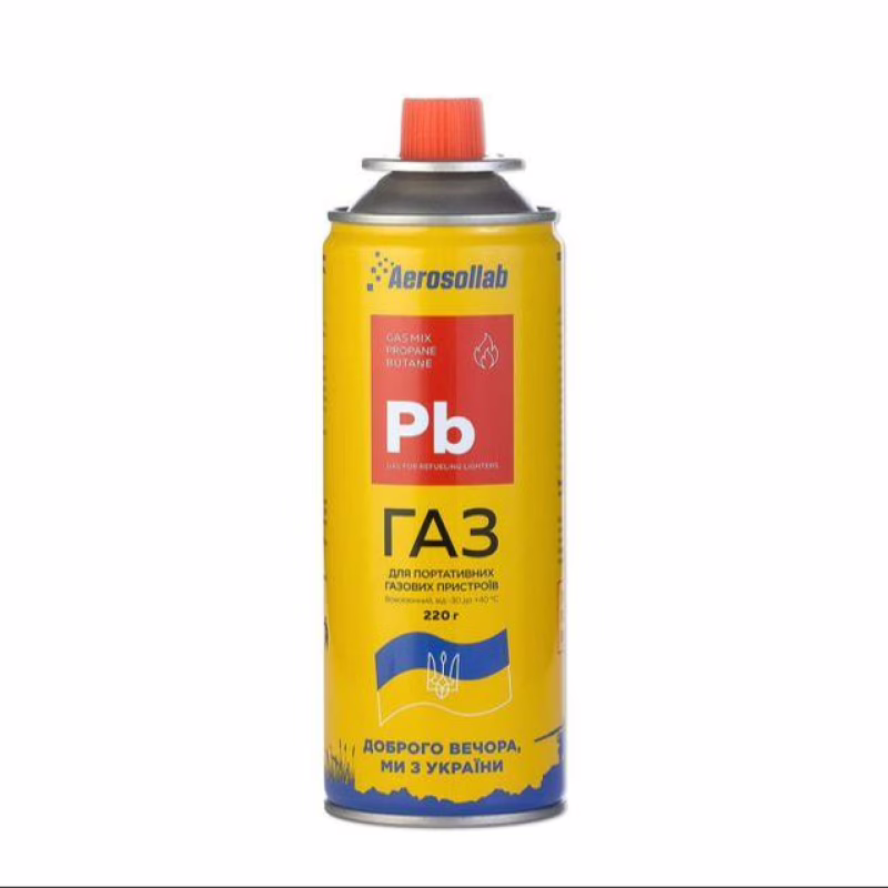 Газовый баллон для горелок Aerosollab PB Gas Mix 220 г (пропан-бутан)