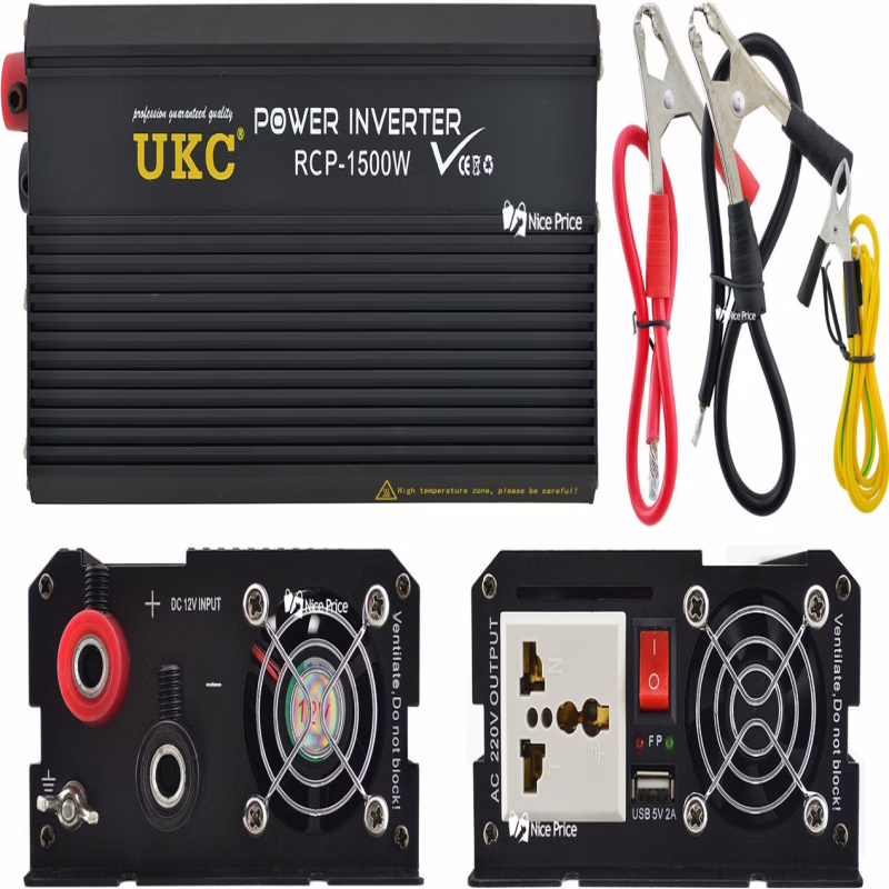 Інвертор перетворювач Професійний UKC 12V-220V RCP-1500W + USB / 4145