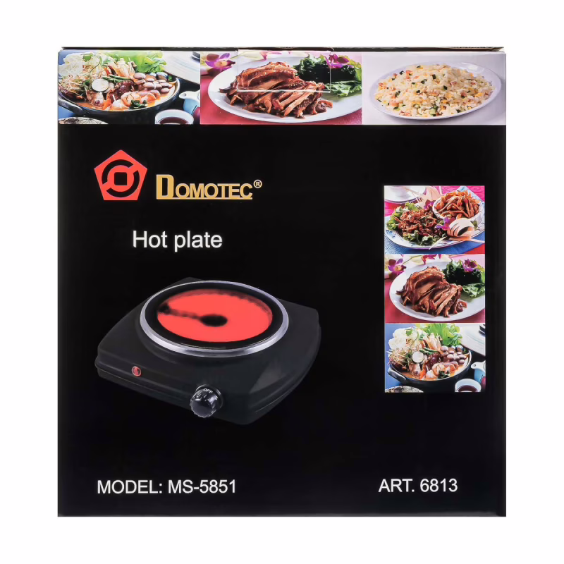 Одноконфорочная керамическая электроплита Domotec MS-5851, 900 Вт (6813)