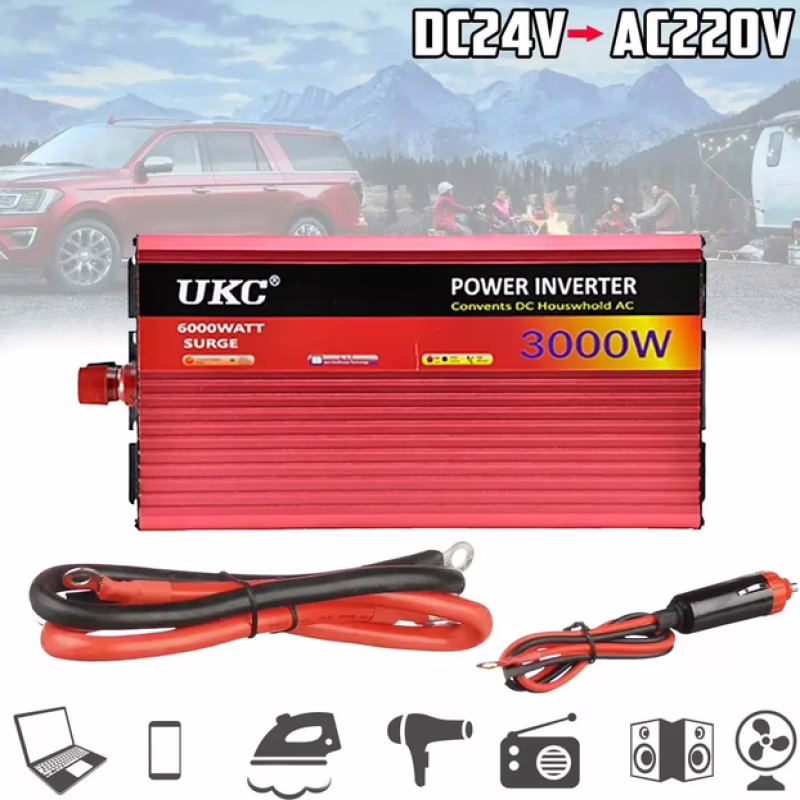 Инвертор UKC AR, 12V → 220V, 3000W (3053)