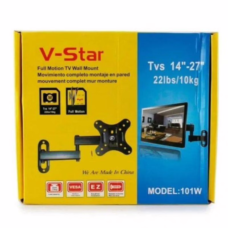 Кріплення Кронштейн для телевізора V-Star 101W 14"-27" /поворотний/ 4771