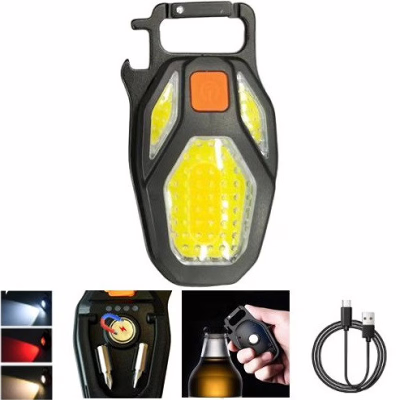 Фонарь для кемпинга LL-203-COB, белый, желтый, красный, type-c, индикатор, магнит, карабин