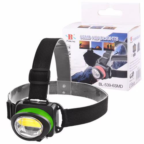 Налобный фонарь Bailong BL-539, COB, 3xAAA