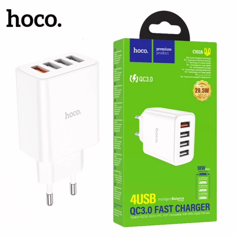 СЗУ Мережева Зарядна Устрій USB x 4 Hoco C102A