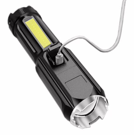 Ручний ліхтар 81022-XPE+COB, Li-Ion акумулятор, зум, ЗУ Type-C