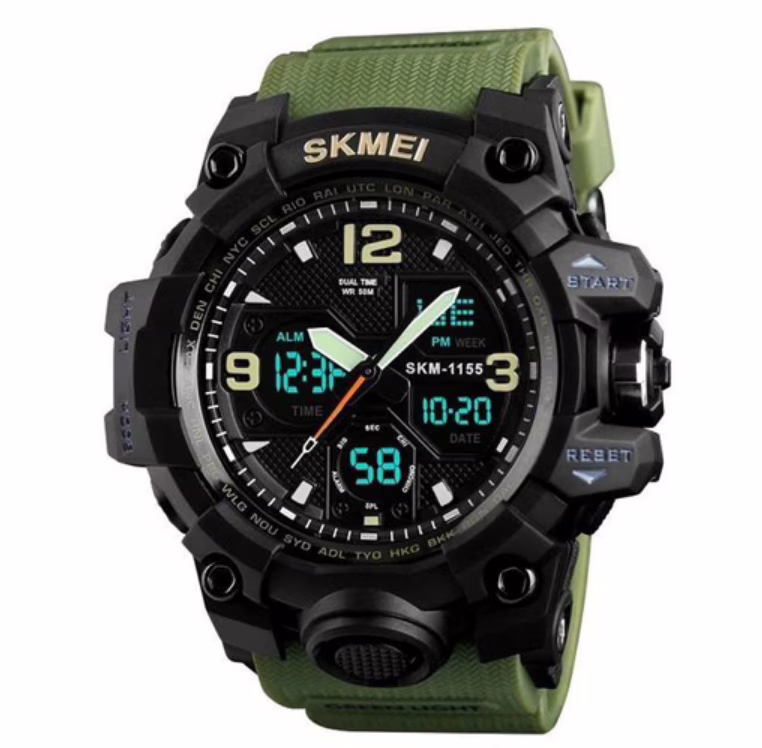 Часы наручные SKMEI 1155BAG, ARMY GREEN, 9290