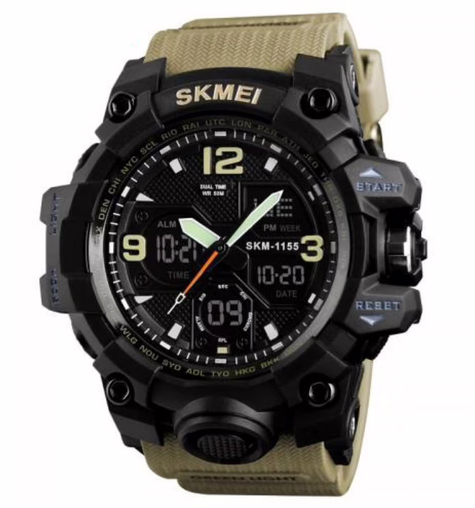 Часы наручные SKMEI 1155BKH, KHAKI, 9734