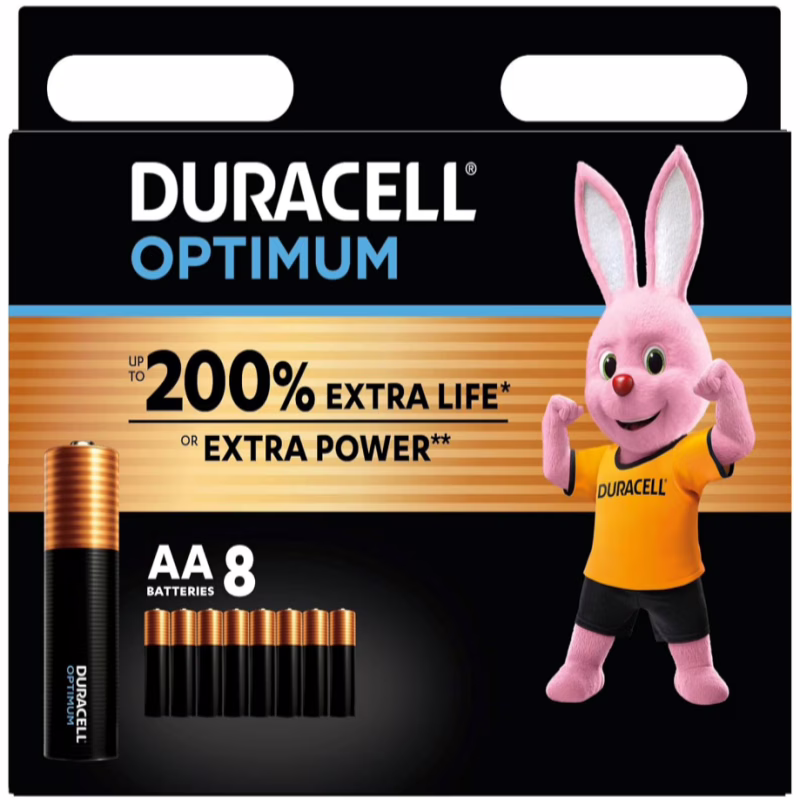 Батарейка Duracell Optimum LR6 (AA) Alkaline 8 шт.