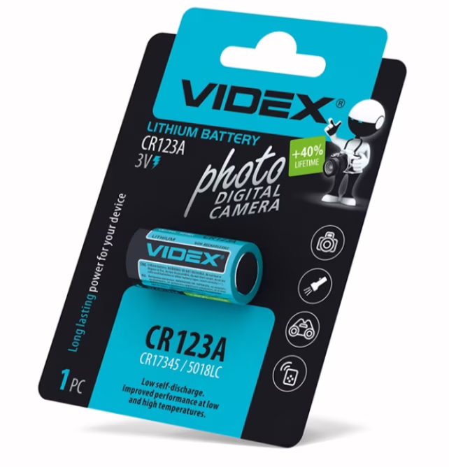 Батарейка Videx CR123A Lithium 3V