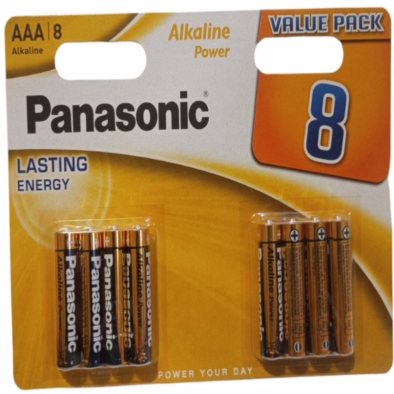 Батарейка Panasonic LR3, AAA, лужна, 8 штук