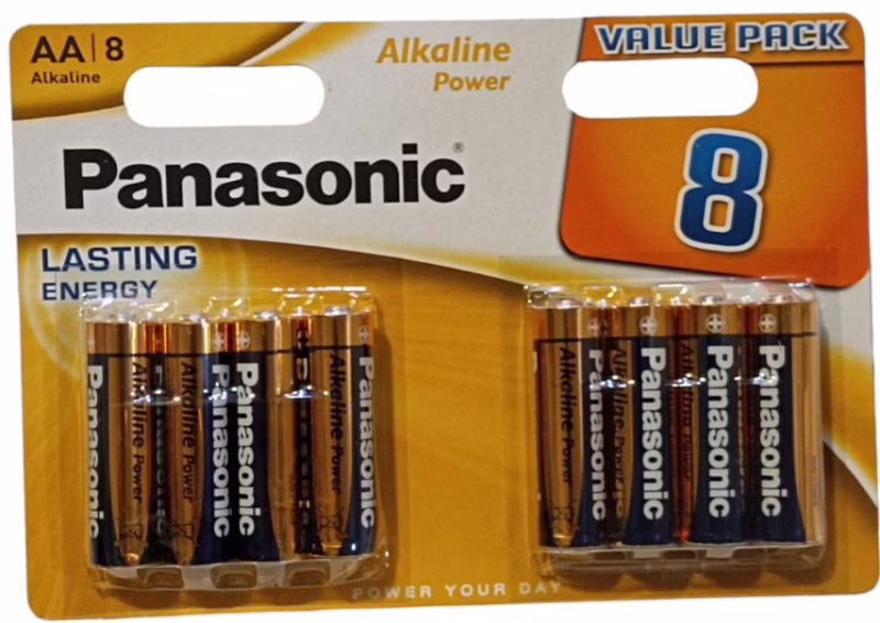 Батарейка Panasonic LR6, AA, Алюмінієва, 8 штук