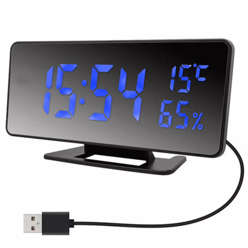 Электронные часы VST-888Y, USB, температура, влажность, синие