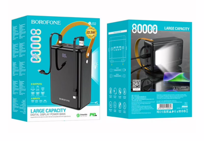 Повербанк BOROFONE BJ32 80000 mAh PD 20W+QC3.0, 9575