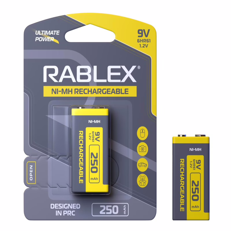 Акумулятор Rablex 6HR61 Ni-MH 250mAh 9V