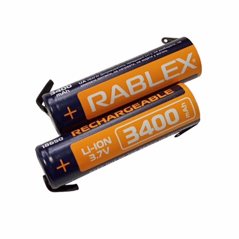 Аккумулятор Rablex 18650 Li-ion 3400mAh 3.7V с контактами 20A