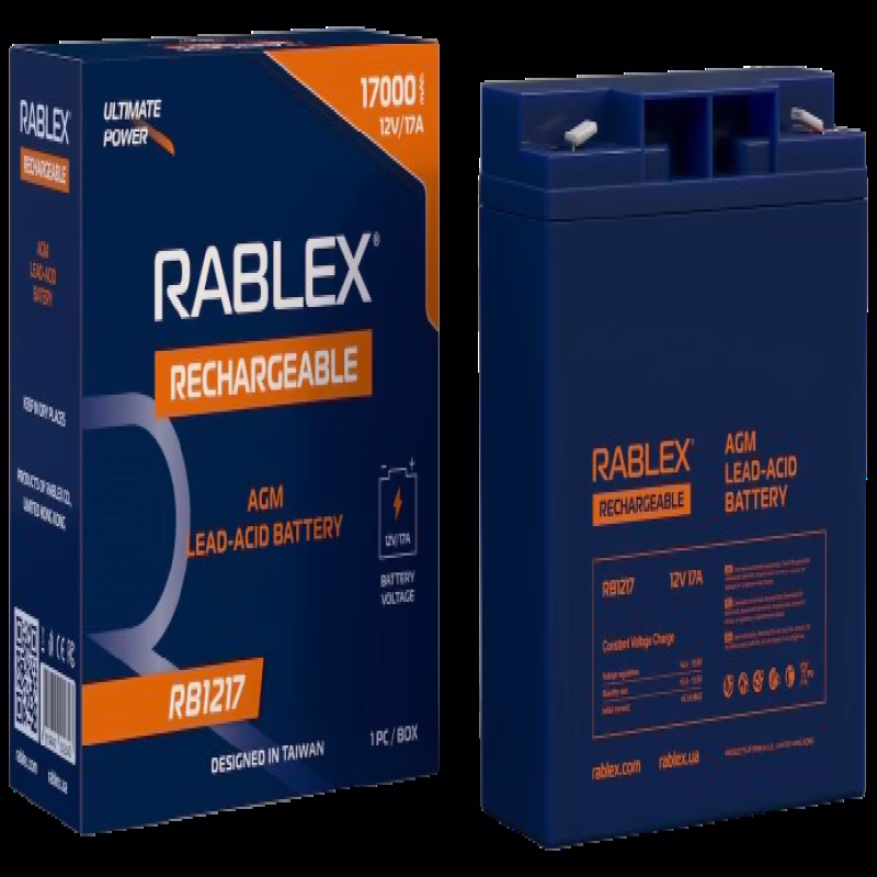 Акумуляторна батарея Rablex 12V 17Ah (RB1217), свинцево-кислотна (SLA)
