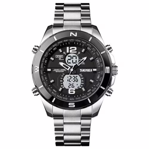 Часы наручные SKMEI 1670SIWT, SILVER-WHITE, 9772